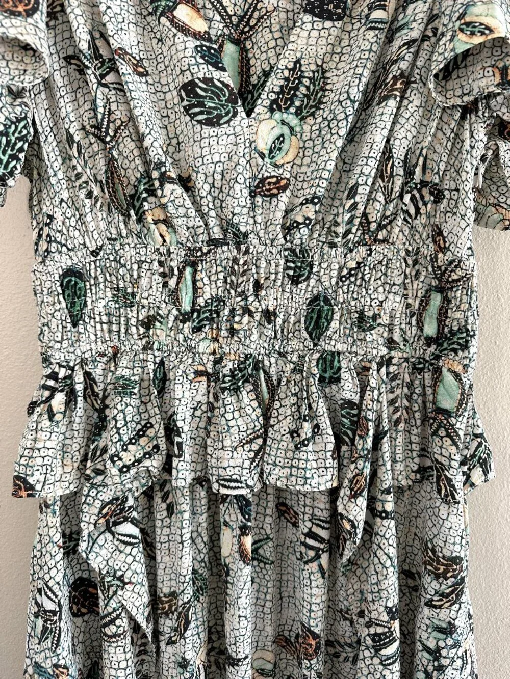 Ulla Johnson Brielle Silk Flutter Sleeve Midi Dress, 2, Elegant Whimsical - Picture 9 of 12